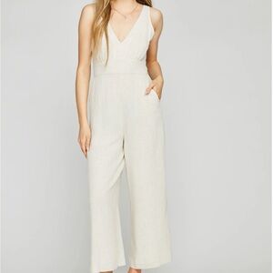 Gentle Fawn Cream V-Neck Jumpsuit